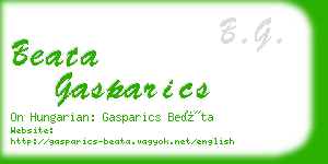 beata gasparics business card